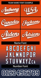 Custom Orange Navy White-Orange Gradient Fashion Authentic Two-Button Softball Jersey