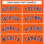 Custom Orange Royal-Orange Raglan Sleeves Varsity Full-Snap Letterman Jacket
