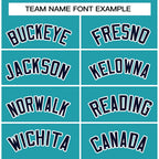 Custom Aqua Navy-White Classic Style Varsity Full-Snap Letterman Jacket