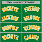 Custom Kelly Green Gold-White Classic Style Varsity Full-Snap Letterman Jacket
