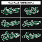 Custom Black Green-White Raglan Sleeves Varsity Full-Snap Letterman Jacket