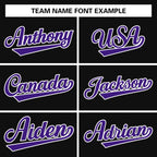 Custom Black Purple-White Raglan Sleeves Varsity Full-Snap Letterman Jacket