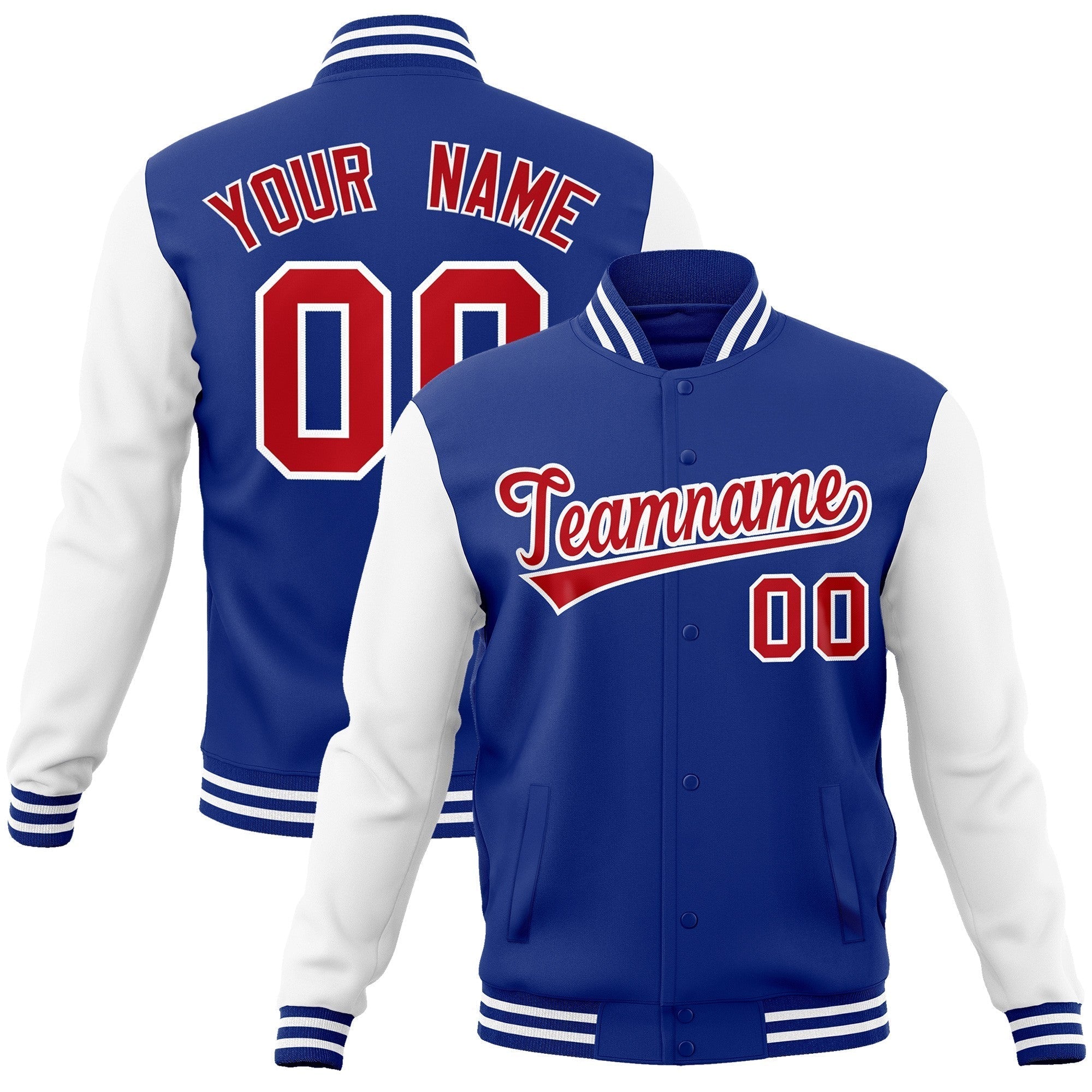 Custom Personalized Varsity Raglan Sleeves Letterman Baseball Jacket Stitched Name Number