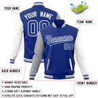 Custom Personalized Varsity Raglan Sleeves Letterman Baseball Jacket Stitched Name Number