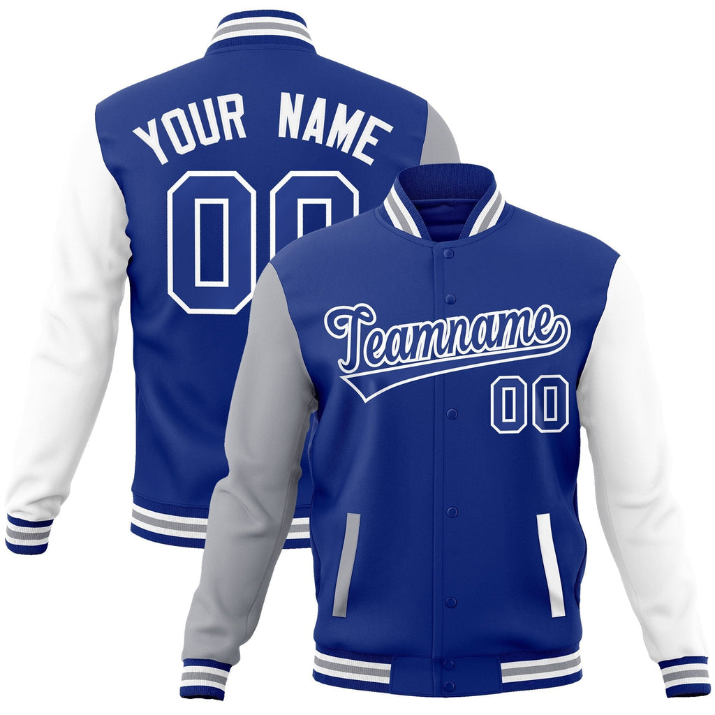 Custom Personalized Varsity Raglan Sleeves Letterman Baseball Jacket Stitched Name Number