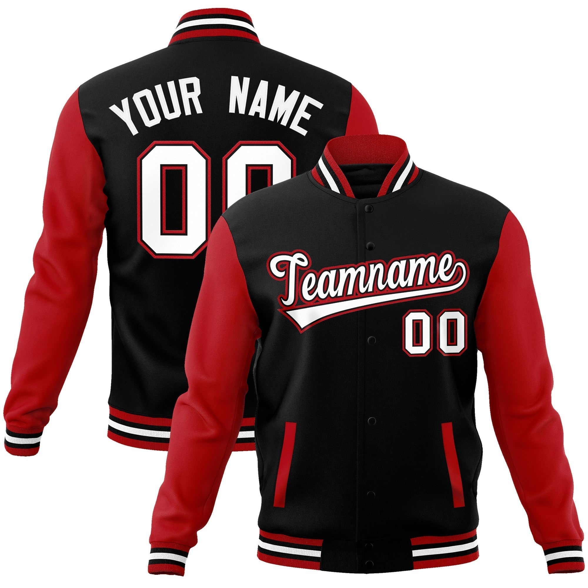 Custom Stitched Varsity Raglan Sleeves Letterman Baseball Jacket