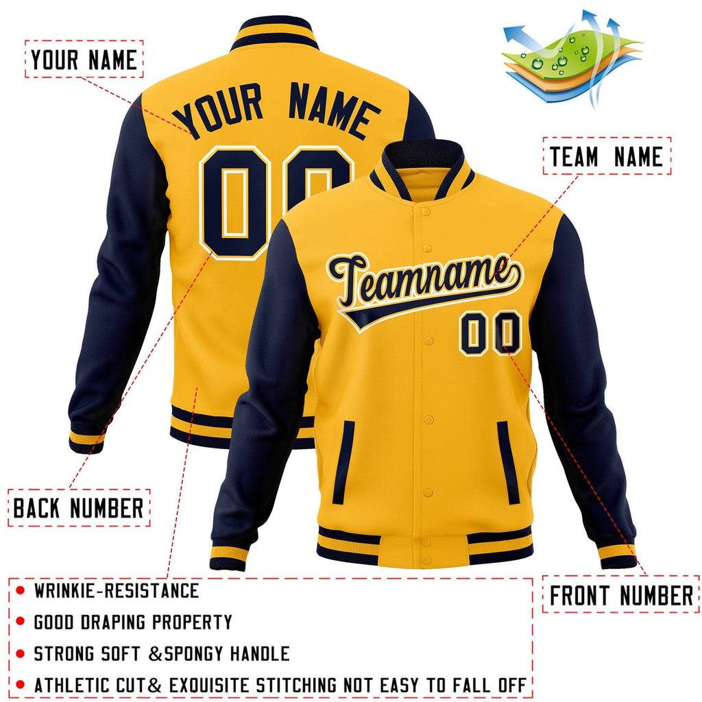 Custom Stitched Varsity Raglan Sleeves Letterman Baseball Jacket