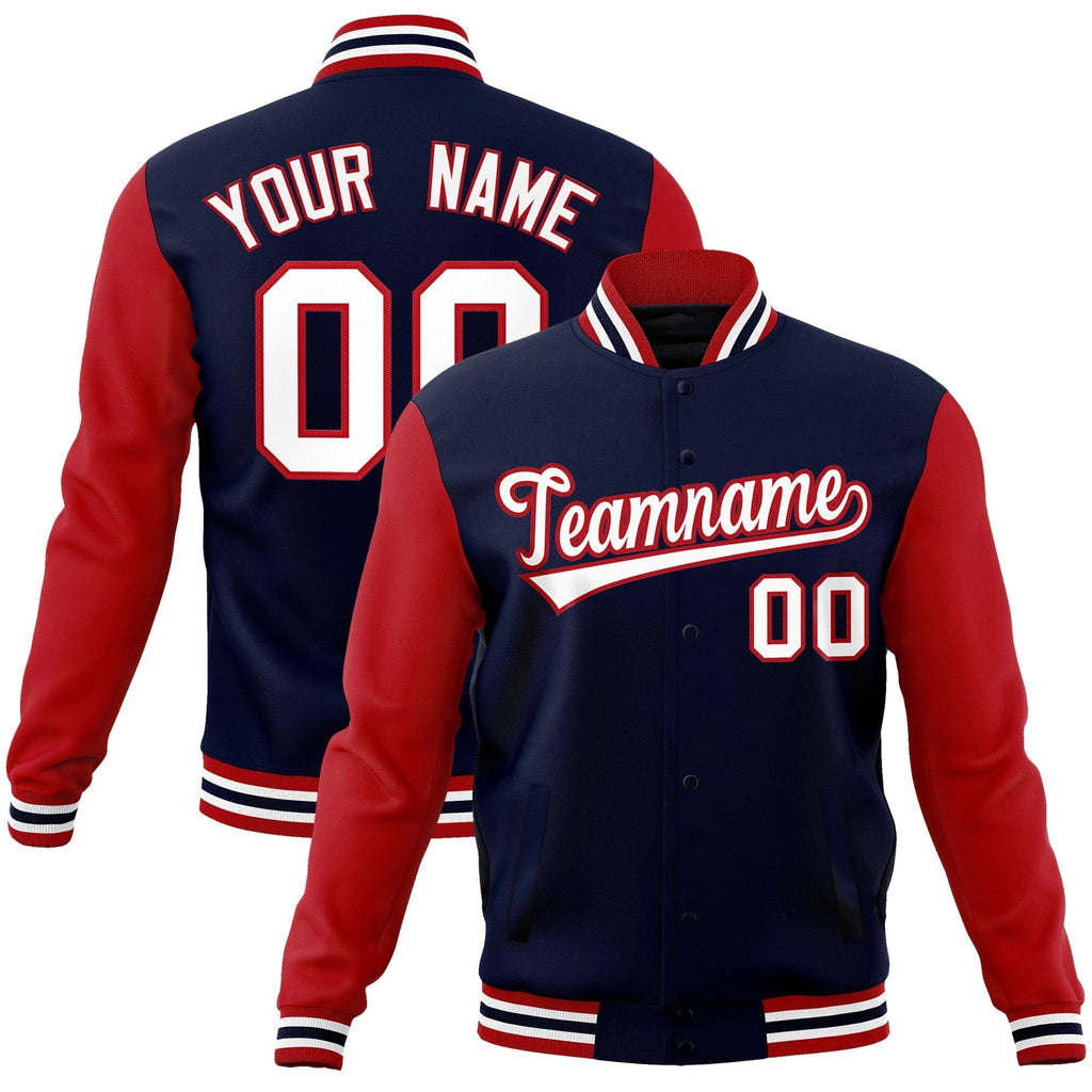 Custom Stitched Varsity Raglan Sleeves Letterman Baseball Jacket