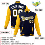 Custom Personalized Varsity Raglan Sleeves Letterman Baseball Jacket Stitched Name Number