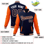 Custom Personalized Varsity Raglan Sleeves Letterman Baseball Jacket Stitched Name Number