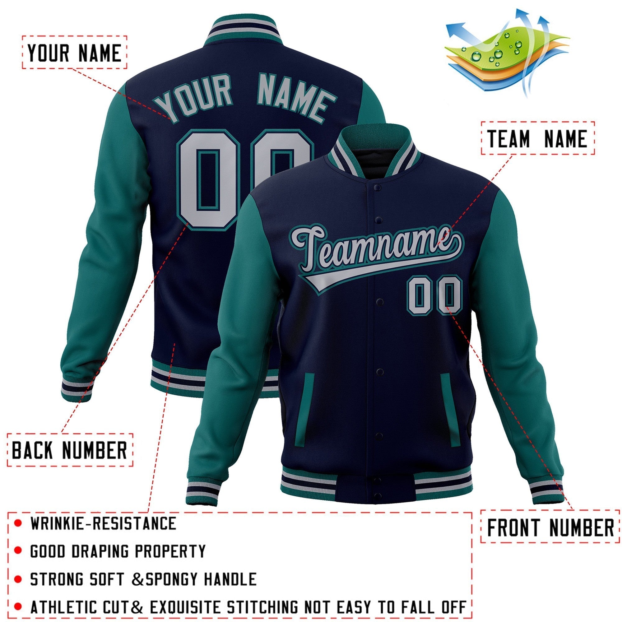 Custom Fashion Varsity Jacket for Men Women Youth Cotton Letterman Baseball Jackets