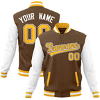 Custom Personalized Varsity Raglan Sleeves Letterman Baseball Jacket Stitched Name Number