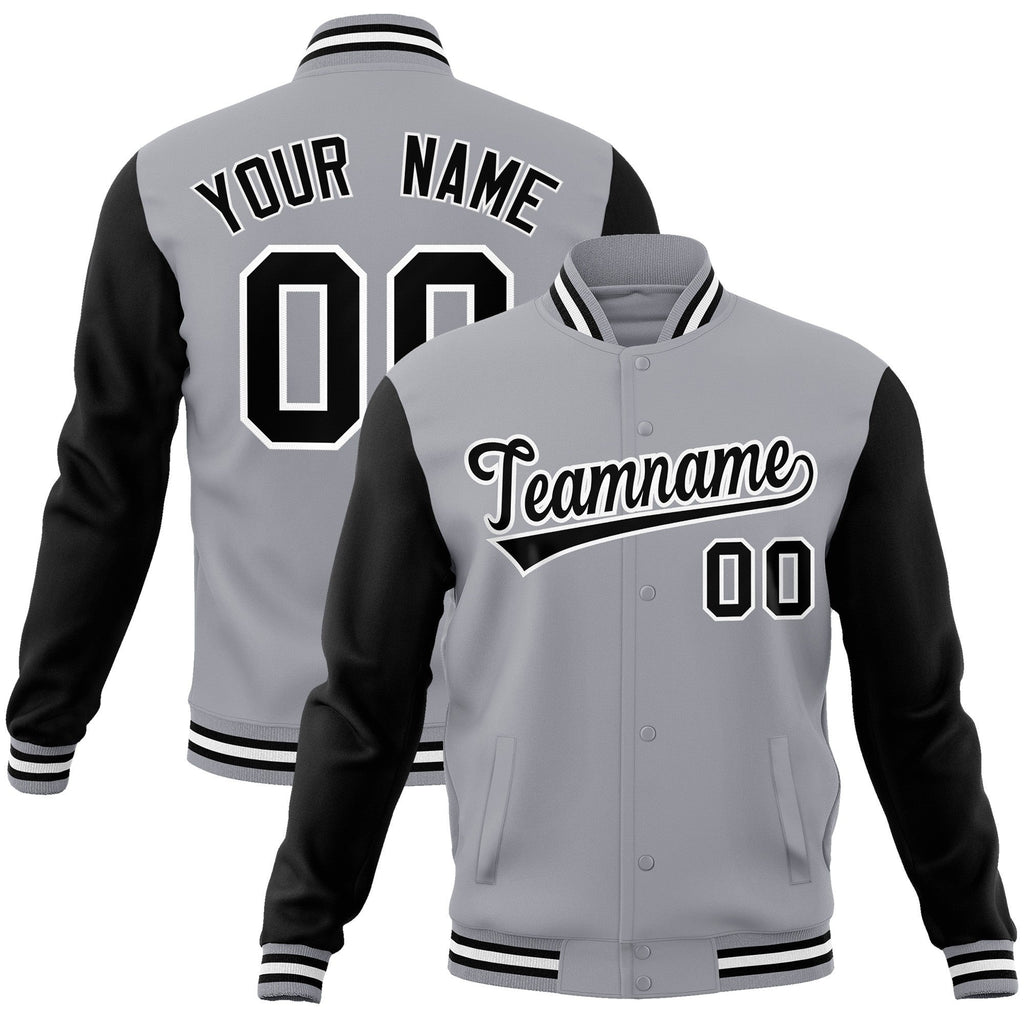 Custom Personalized Varsity Raglan Sleeves Letterman Baseball Jacket Stitched Name Number