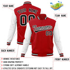 Custom Personalized Varsity Raglan Sleeves Letterman Baseball Jacket Stitched Name Number