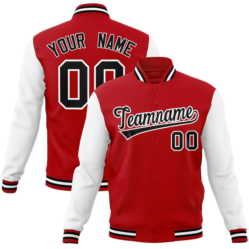 Custom Personalized Varsity Raglan Sleeves Letterman Baseball Jacket Stitched Name Number