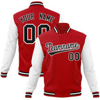 Custom Personalized Varsity Raglan Sleeves Letterman Baseball Jacket Stitched Name Number