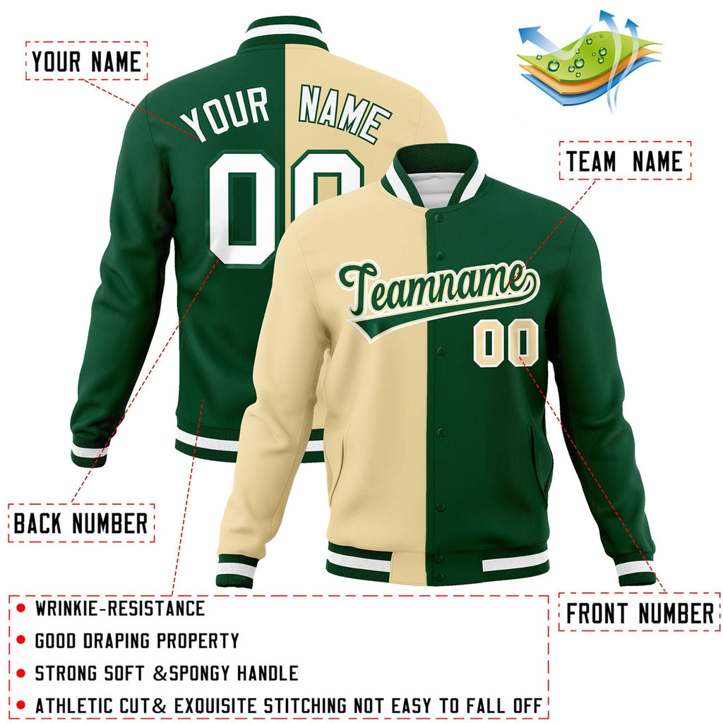 Custom Split Fashion Varsity Baseball Jacket Windbreaker Coats for Adults