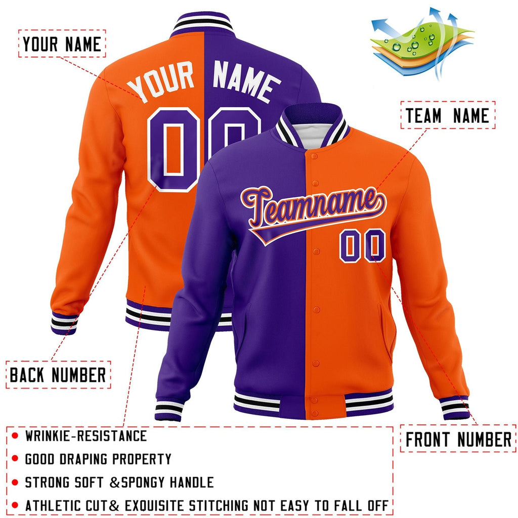 Custom Split Fashion Varsity Baseball Jacket Windbreaker Coats for Adults