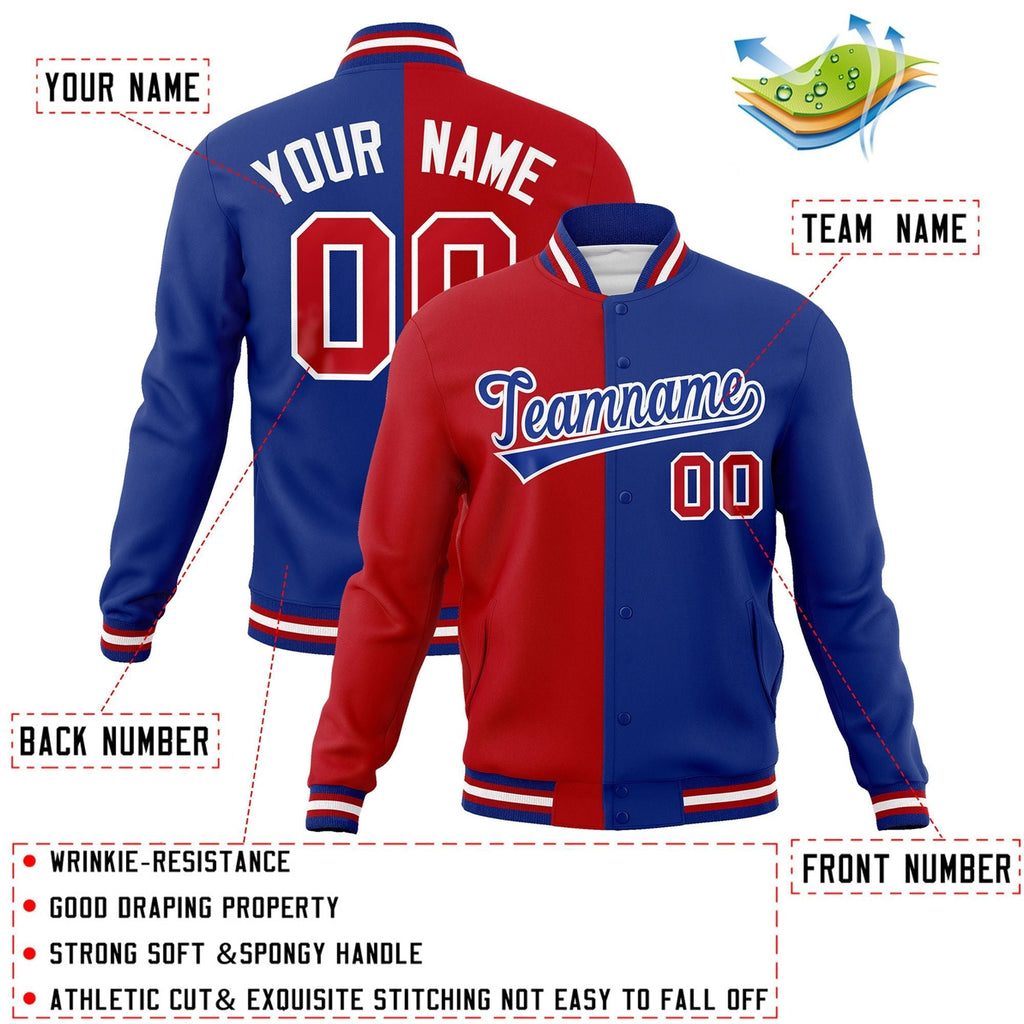 Custom Split Fashion Varsity Baseball Jacket Windbreaker Coats for Adults