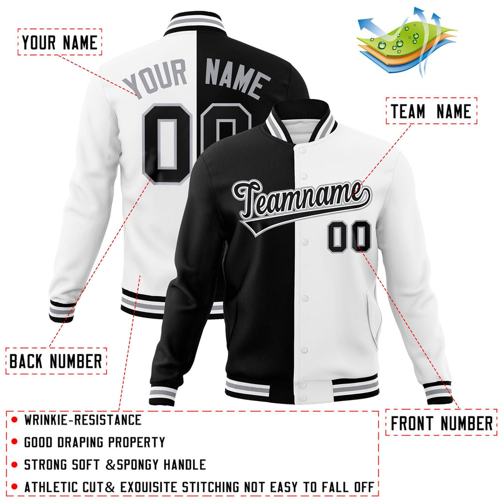 Custom Split Fashion Varsity Baseball Jacket Windbreaker Coats for Adults