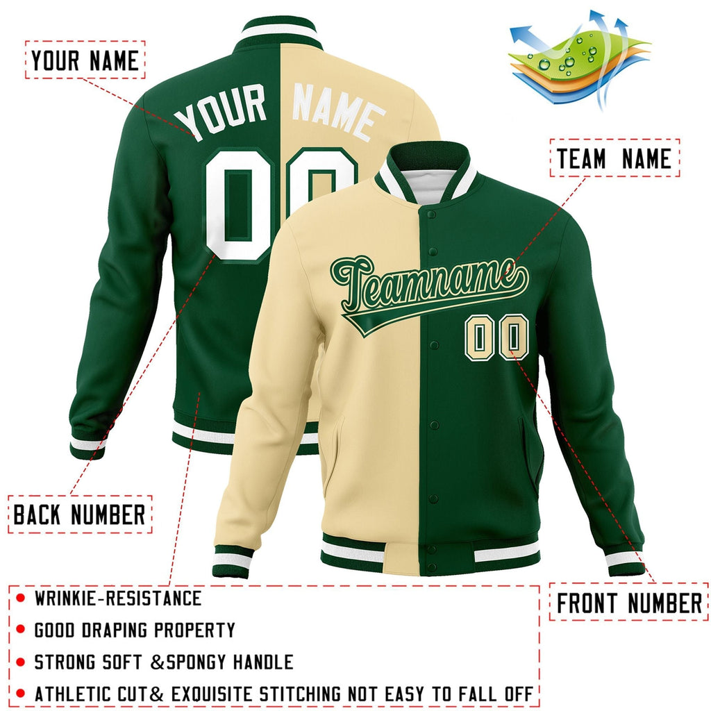 Custom Split Fashion Varsity Baseball Jacket Windbreaker Coats for Adults
