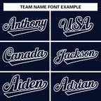 Custom Navy Navy-White Classic Style Varsity Full-Snap Letterman Jacket