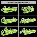 Custom Black Neon Green-White Classic Style Varsity Full-Snap Letterman Jacket