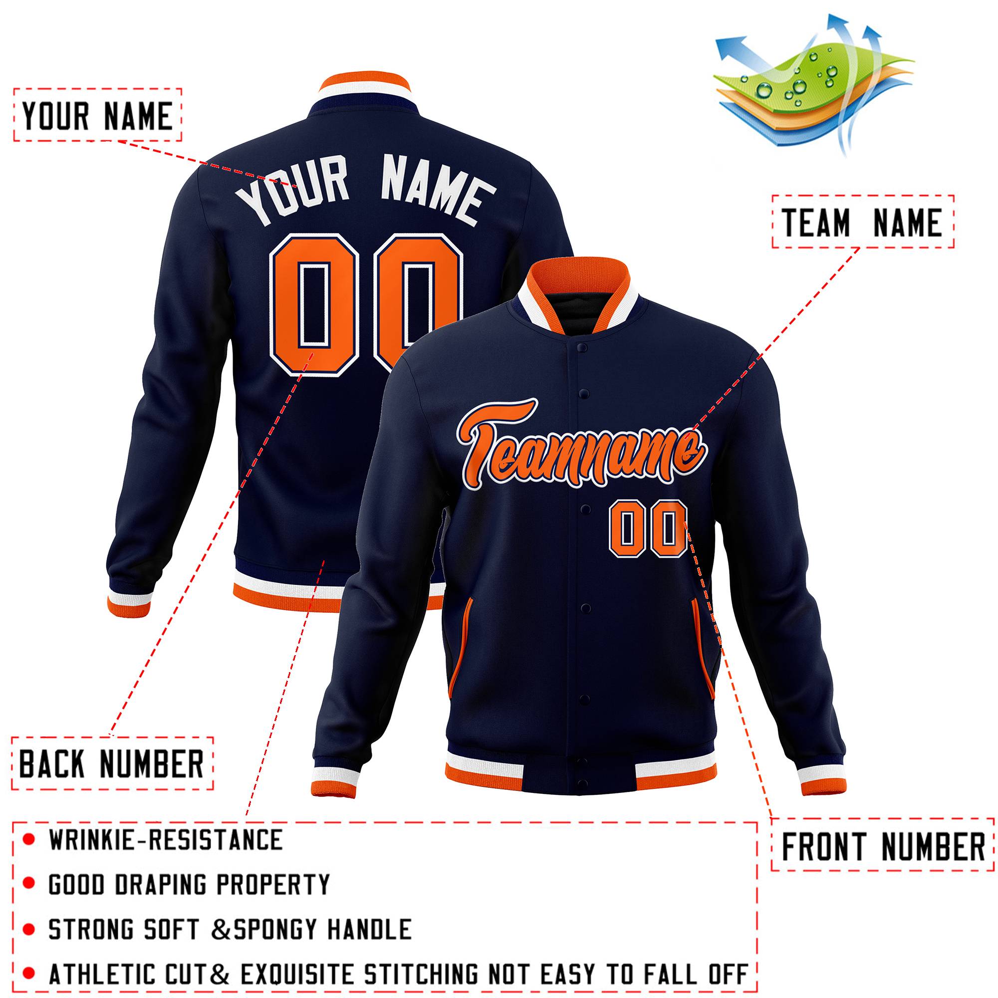 Custom Fashion Varsity Baseball Jacket for Men Women Youth Stitched Name Number