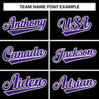 Custom Black Purple-White Raglan Sleeves Varsity Full-Snap Letterman Jacket