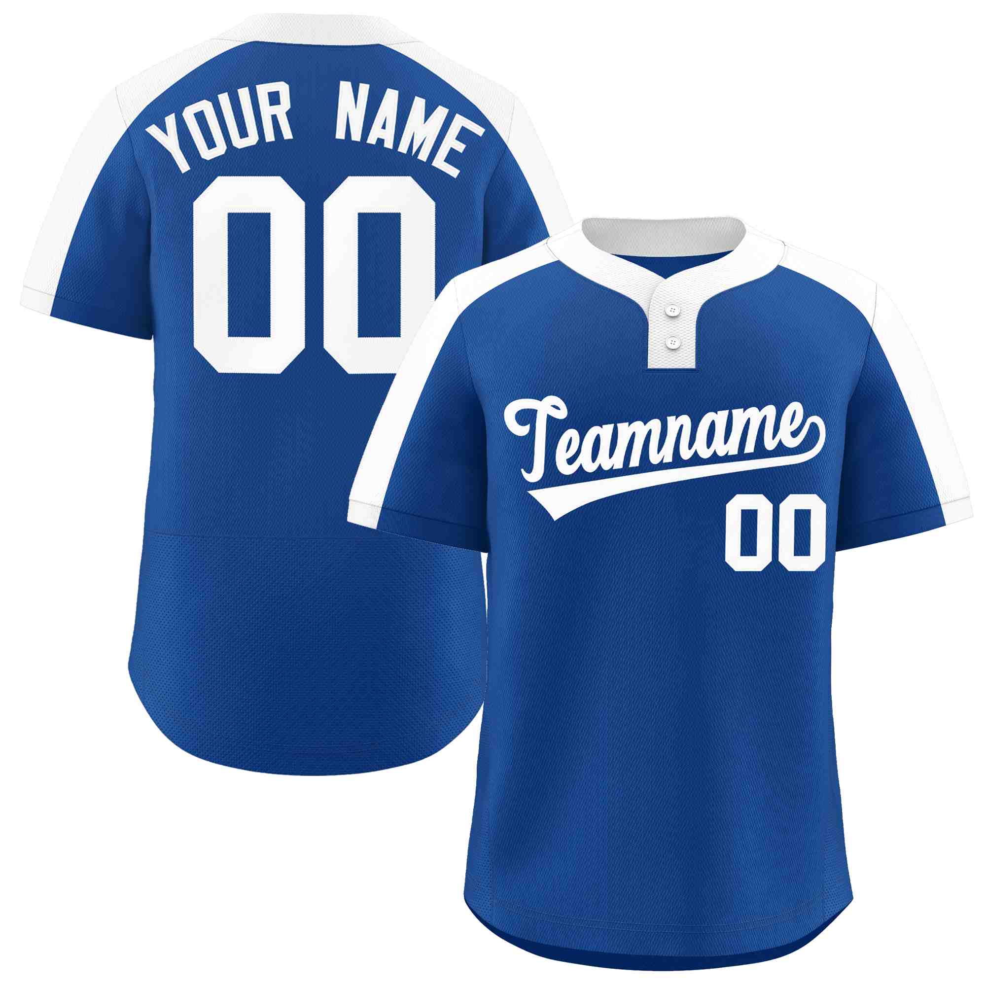 Custom Royal White Classic Style Authentic Two-Button Softball Jersey Main image