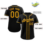 Custom Black Yellow Classic Style Authentic Baseball Jersey