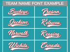 Custom Aqua White-Red Classic Style Hockey Jersey