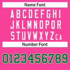 Custom Pink Kelly Green-White Classic Style Hockey Jersey
