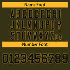 Custom Olive Black-Old Gold Classic Style Hockey Jersey