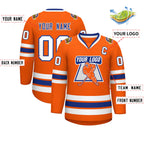 Custom Orange Royal-White Classic Style Hockey Jersey