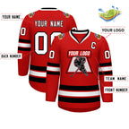 Custom Red White-Black Classic Style Hockey Jersey