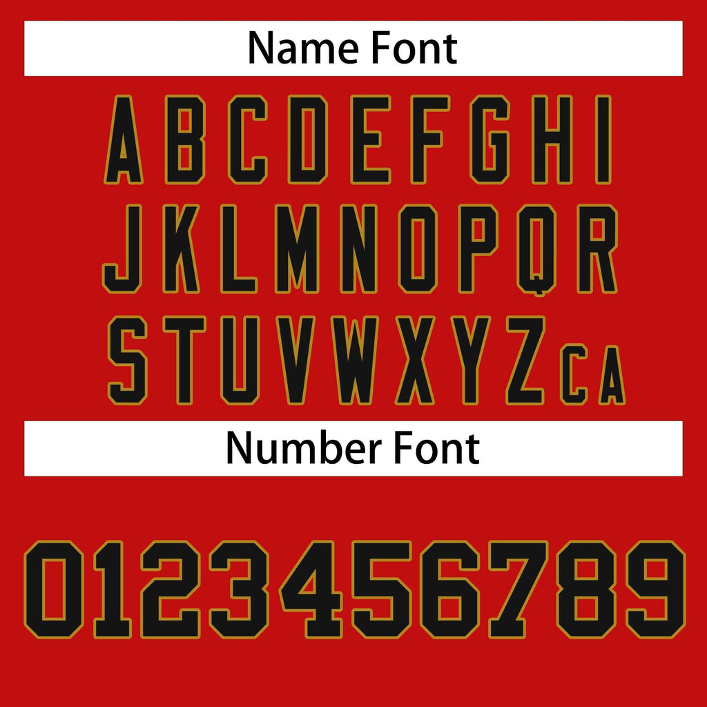 Custom Red Black-Gold Classic Style Hockey Jersey