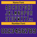 Custom Purple Black-White Classic Style Hockey Jersey