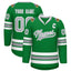 Custom Kelly Green Gray-White Classic Style Hockey Jersey