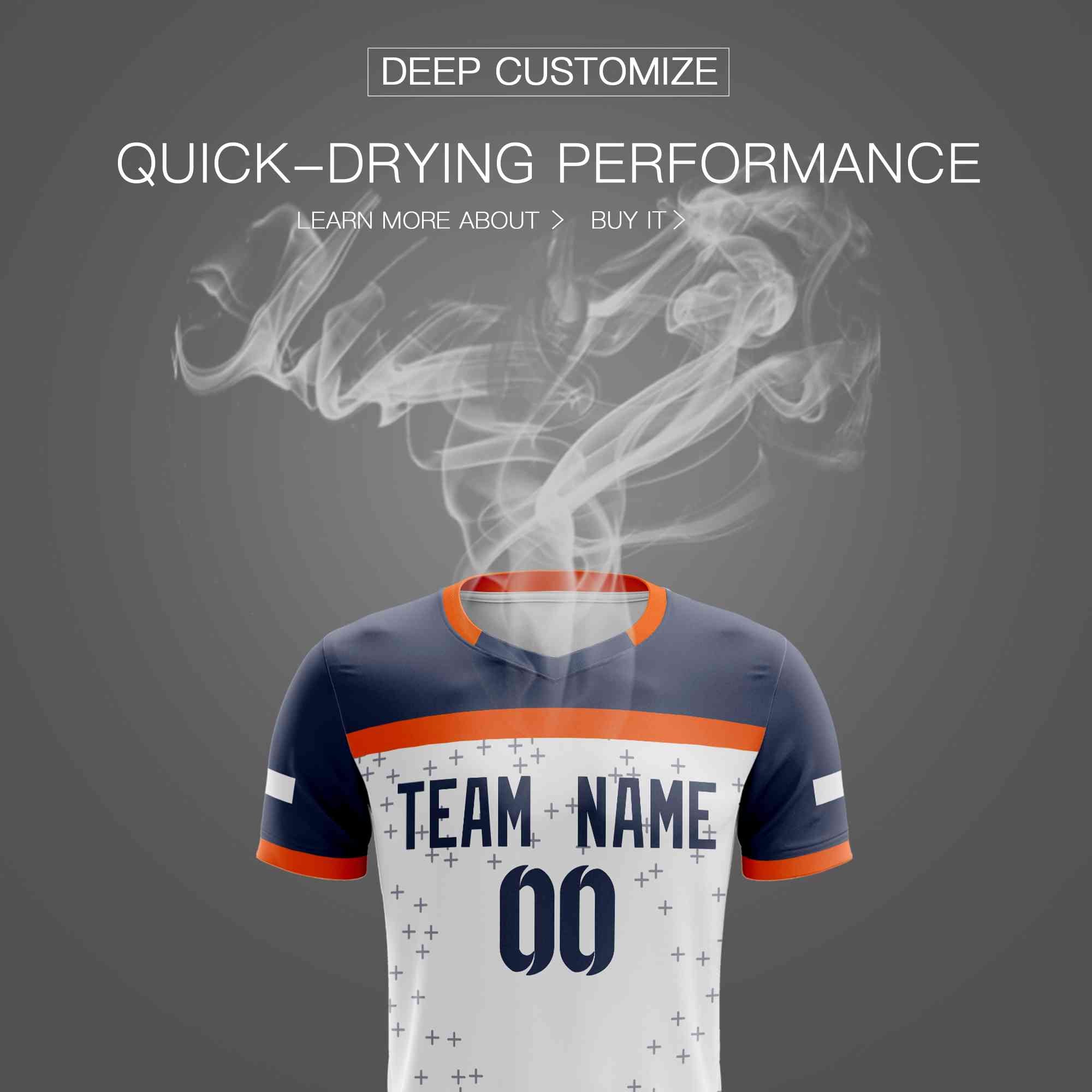 Custom White Navy Breathable Sport Soccer Sets Jersey Secondary image