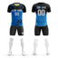 Custom Royal White Breathable Sport Soccer Sets Jersey