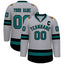 Custom Gray Aqua-Black Classic Style Hockey Jersey