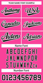 Custom Pink Black-White Classic Style Hockey Jersey
