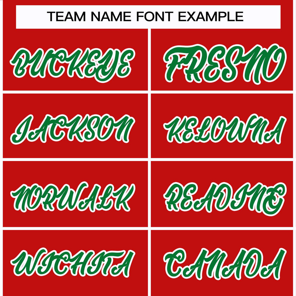 Custom Red Kelly Green-White Classic Style Hockey Jersey