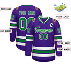 Custom Purple Kelly Green-White Classic Style Hockey Jersey