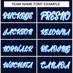 Custom Navy White-Powder Blue Classic Style Hockey Jersey