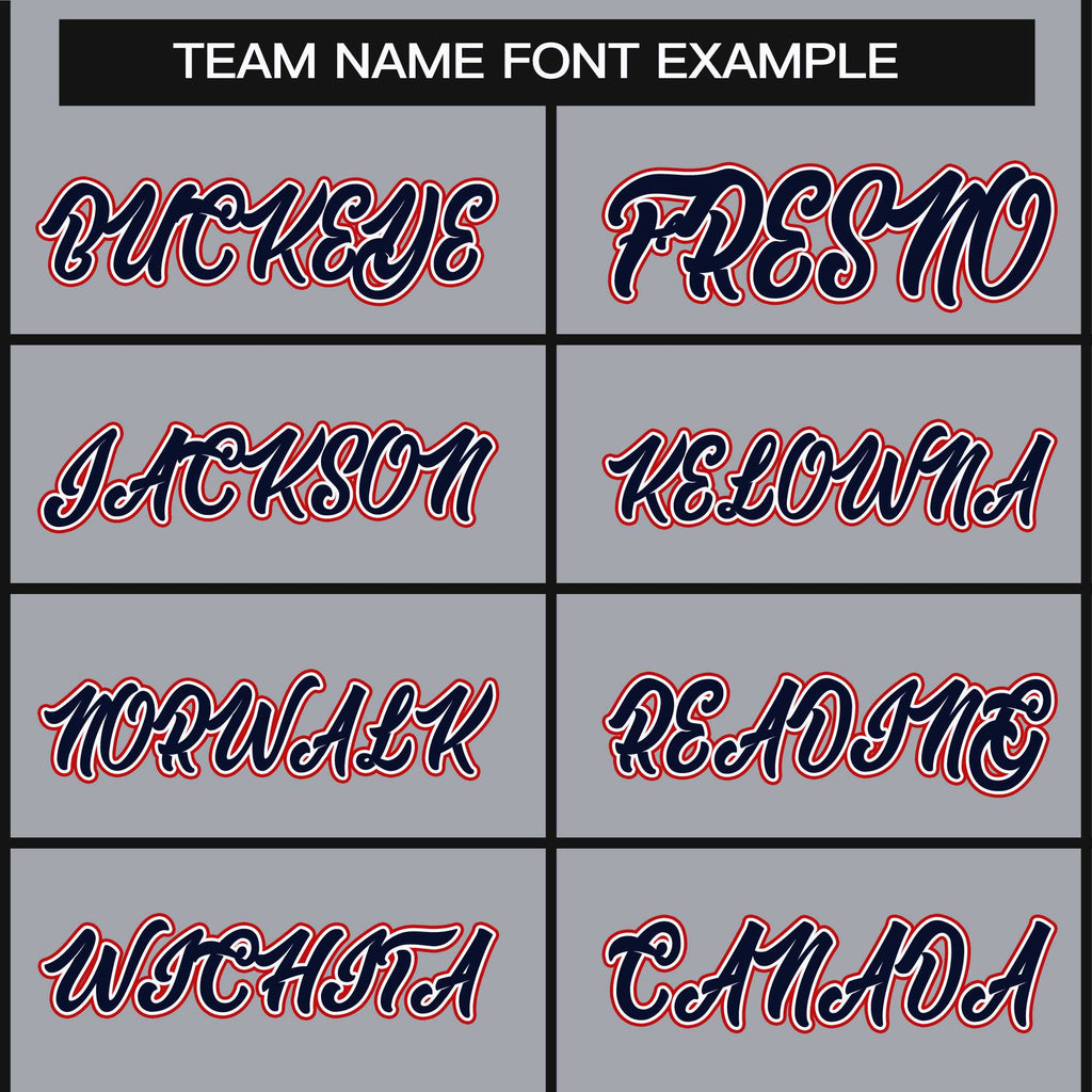 Custom Gray Navy White-Red Classic Style Hockey Jersey