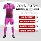 Custom Pink White Outdoor Soccer Sets Jersey
