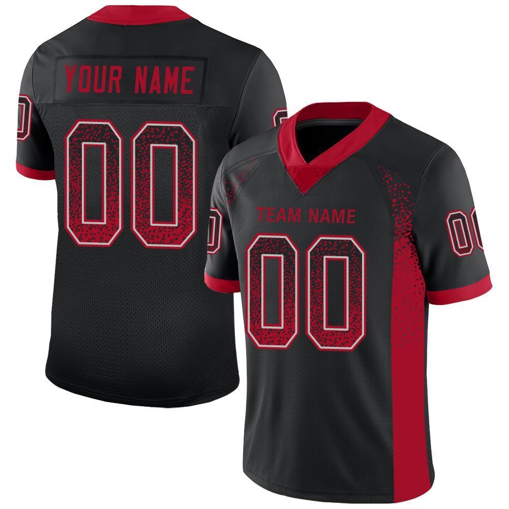 Custom Black Red-Gray Drift Fashion Mesh Authentic Football Jersey Main image