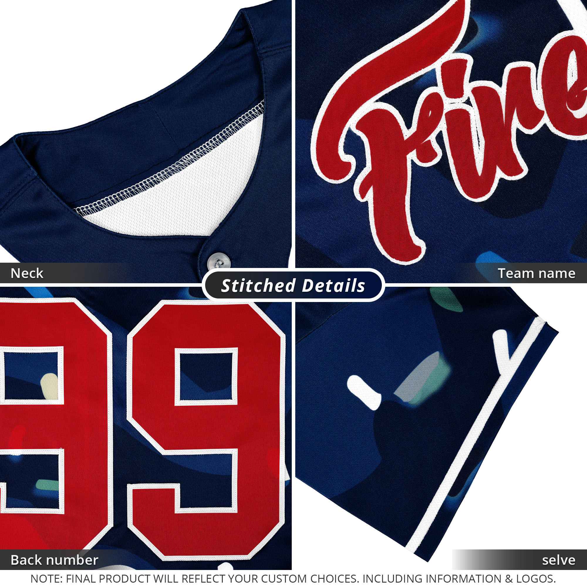 Custom Powder Blue Ice Cream Cone Graffiti Pattern Fashion Authentic Baseball Jersey
